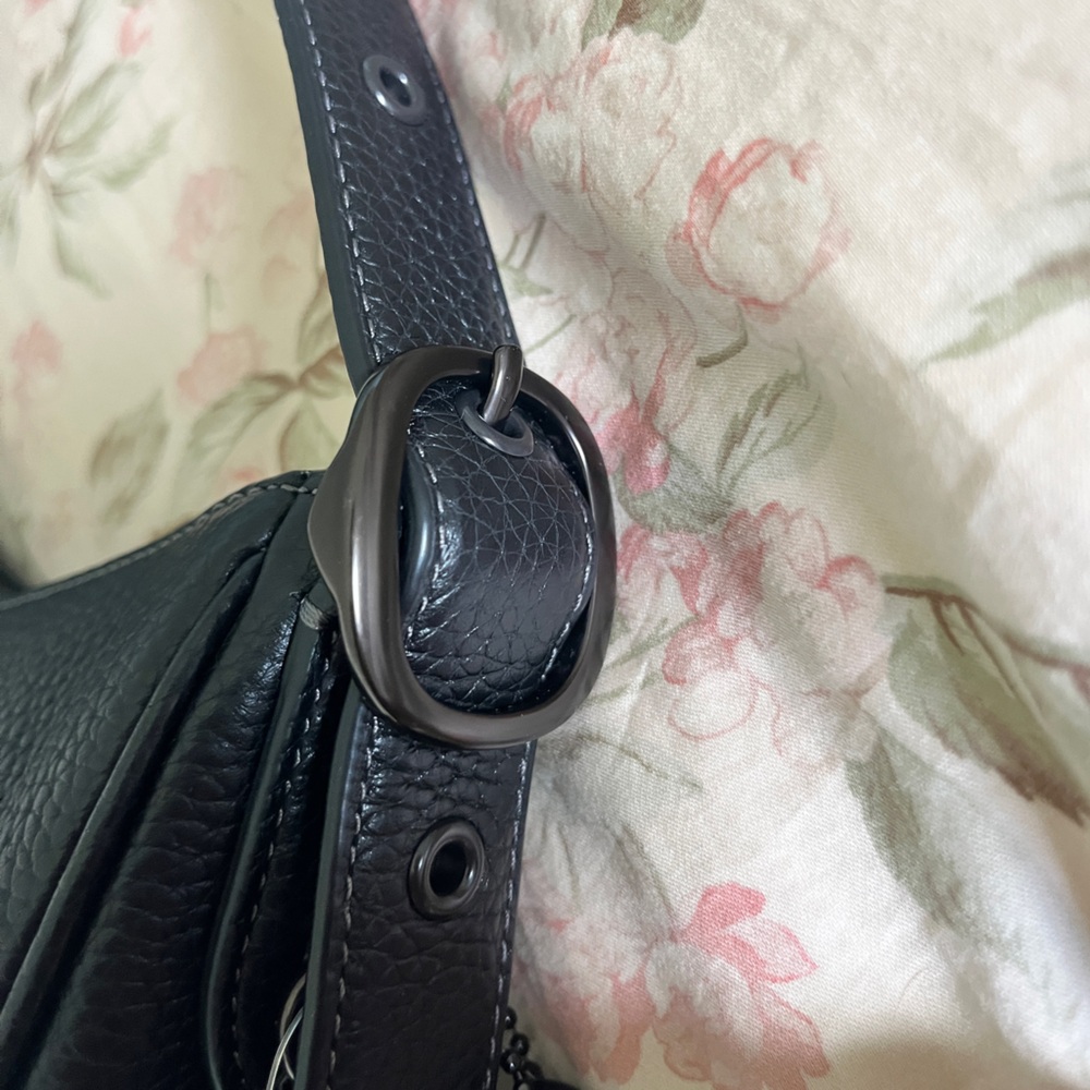 Coach Black Pebbled Leather LUNA  Shoulder Bag - Picture 15 of 16